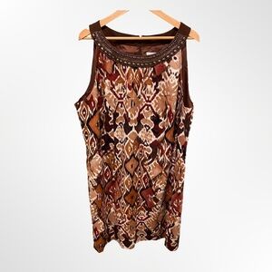 J Howard Linen Blend Sheath Dress with Beaded Halter Neckline NWT Size 22W